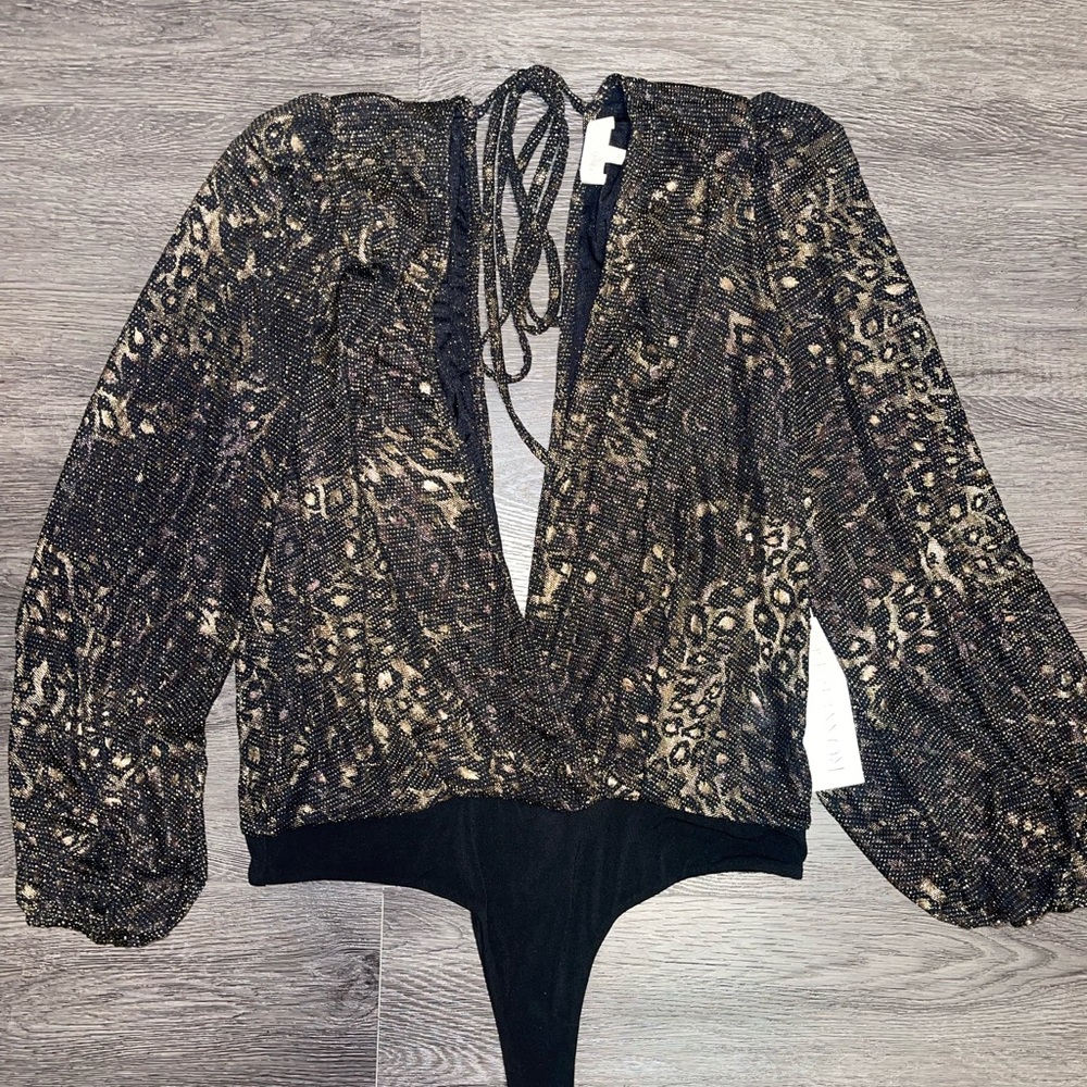 RONNY KOBO plunging neckline bodysuit